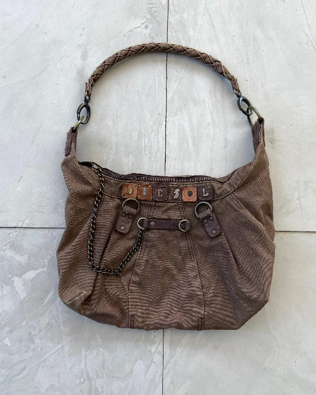 DIESEL 2000'S BROWN CANVAS SHOULDER BAG Fashion-Forward Bags At Limited-Time Offers