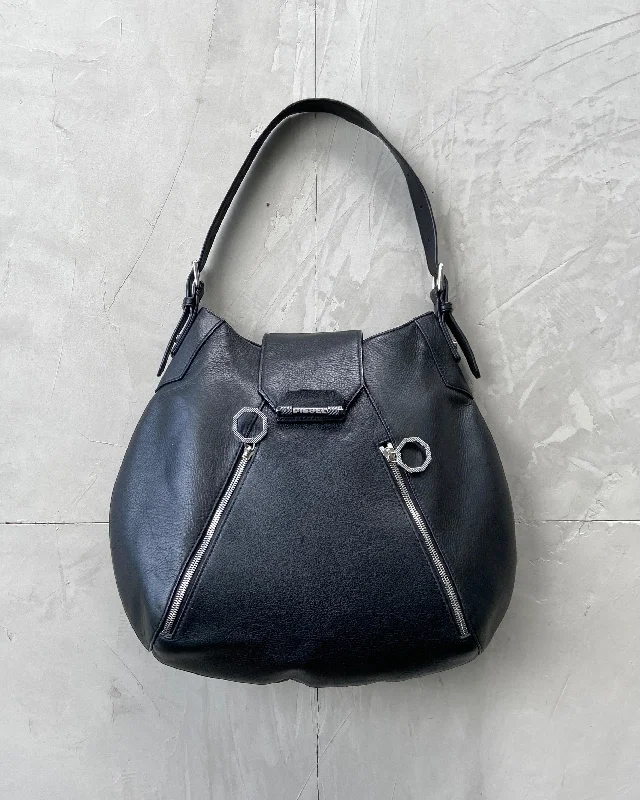 DIESEL BLACK LEATHER SHOULDER BAG Fashionable Handbags At Must-Have Prices