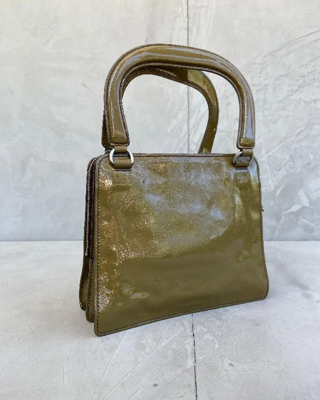 MIU MIU 1990'S PATENT LEATHER SHOULDER BAG The Best Handbag Sale Of The Season