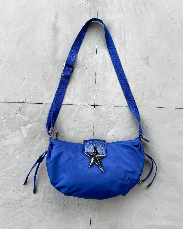 MUGLER NYLON & CHROME STAR SHOULDER BAG. Designer Bags At Lower Prices