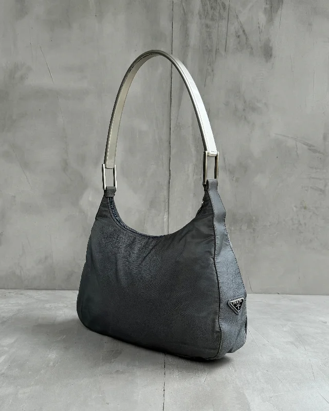 PRADA EARLY-2000'S NYLON & CHROME SHOULDER BAG Best Deals On Premium Handbags