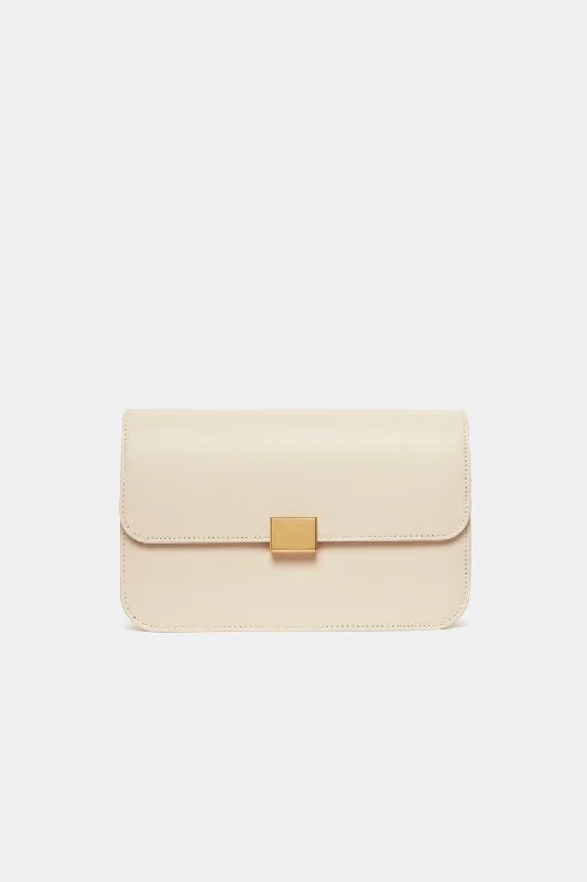 THE CLASSIC SHOULDER BAG - CREAM SMOOTH Chic Handbags At Special Promotional Prices
