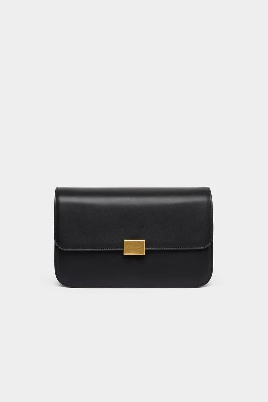 THE CLASSIC SHOULDER BAG - BLACK SMOOTH The Best Handbag Offers Are Here