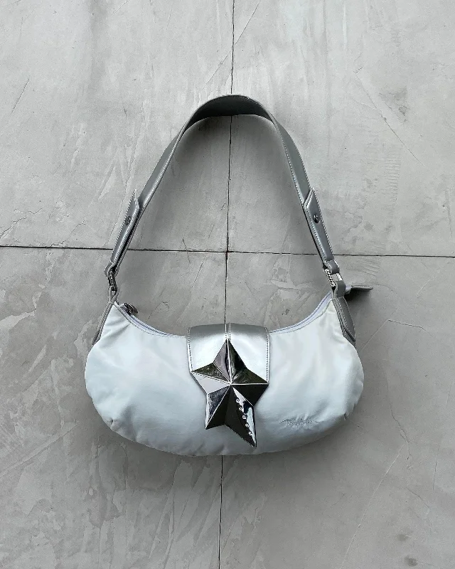 THIERRY MUGLER 2000'S NYLON & CHROME STAR SHOULDER BAG Trendy And Timeless Handbags Now On Sale THIERRY MUGLER 2000'S NYLON & CHROME STAR SHOULDER BAG Trendy And Timeless Handbags Now On Sale