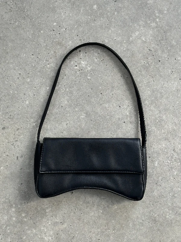 Vintage Faux Leather Curved Shoulder Bag Stylish Bags, Unbeatable Prices