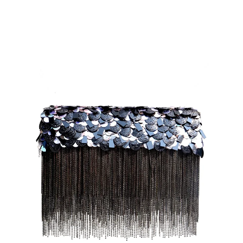 Black Shimmy Ombre' Clutch Sleek Bags, Perfect Prices