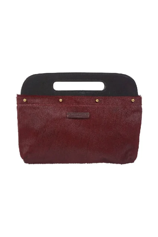 Burgundy Hair on Hide Clutch Cover Fashion Bags, Huge Savings