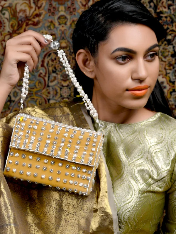 Odette Women Mustard Yellow Embellished Box Clutch Classic Totes At Unbeatable Deals Odette Women Mustard Yellow Embellished Box Clutch Classic Totes At Unbeatable Deals
