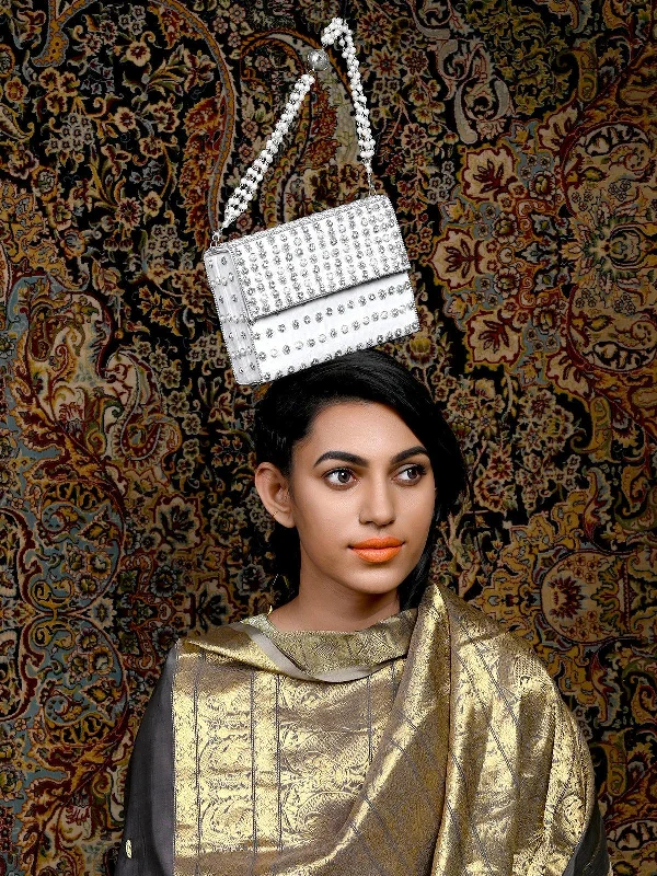 Odette Women Off-White Embellished Box Clutch! Trendy Purses With Limited-Time Offers Odette Women Off-White Embellished Box Clutch! Trendy Purses With Limited-Time Offers