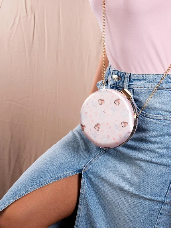 Odette Women Powder Pink Round Clutch Grab Stylish Bags Before They Sell Out