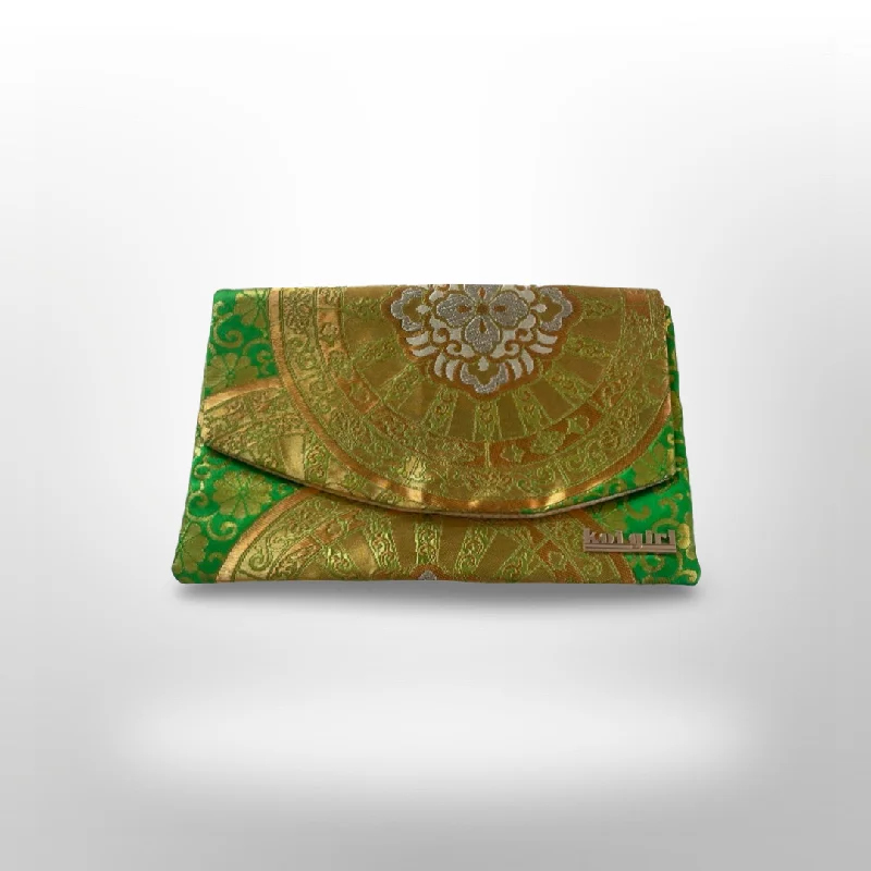 Green and Gold Mandala Clutch Fashion-Forward Bags At Limited-Time Offers