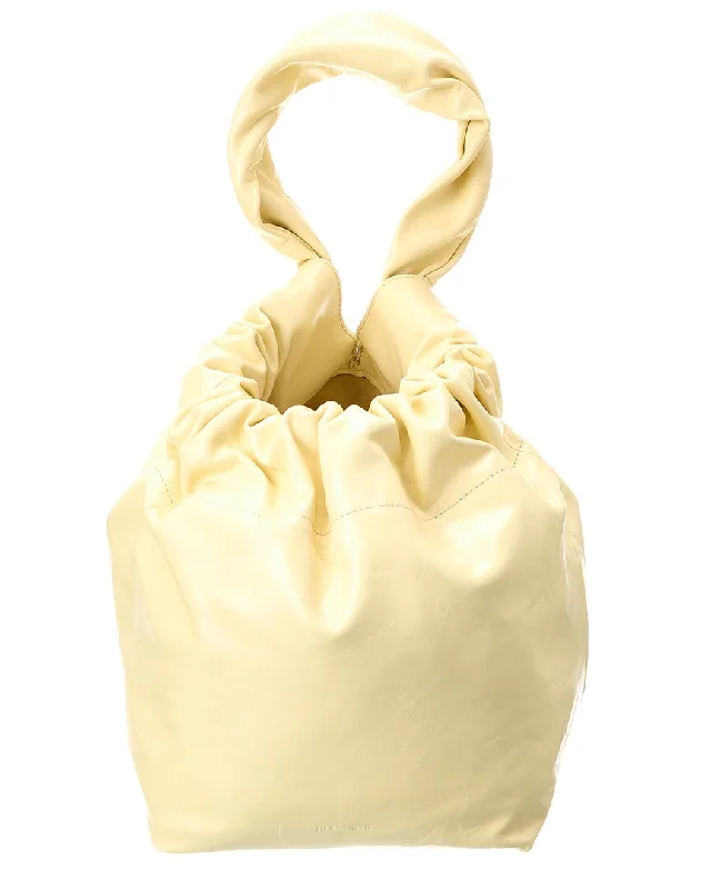 Jil Sander Drawstring Leather Pouch Trendy & Timeless Bags, Now On Sale