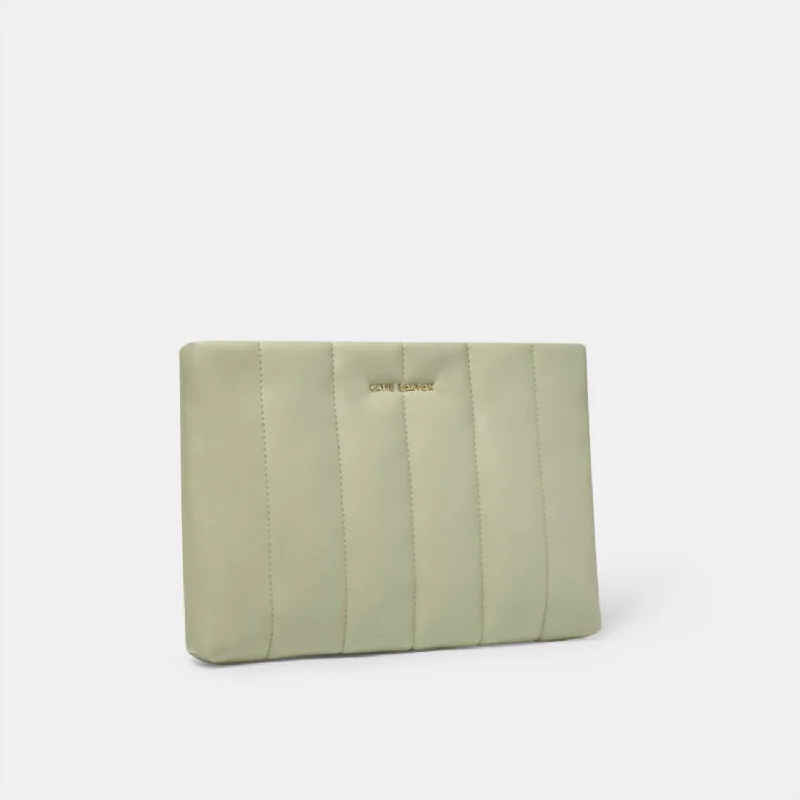Kendra Quilted Clutch In Olive Stylish Bags At Unbeatable Prices