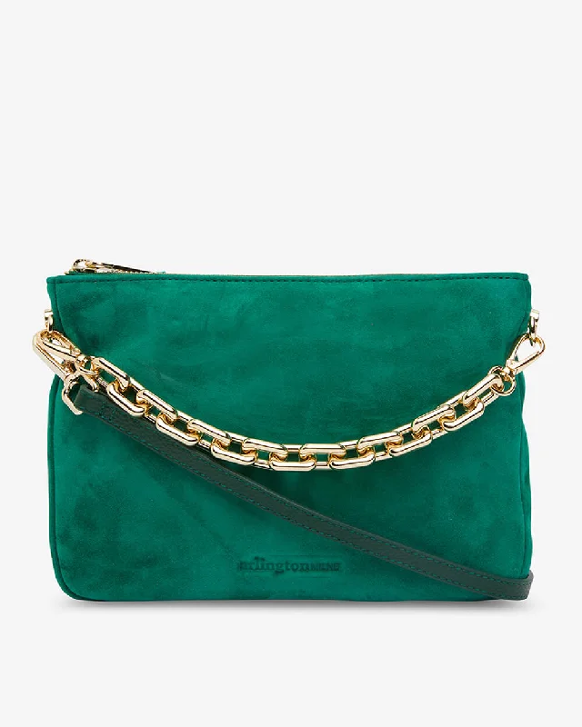 Samantha Crossbody - Emerald Suede Everyday Elegance At Lower Prices