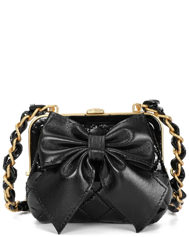 Tiffany & Fred Paris Shiny Quilted Leather Bow Bag Best Handbag Sale Of The Season