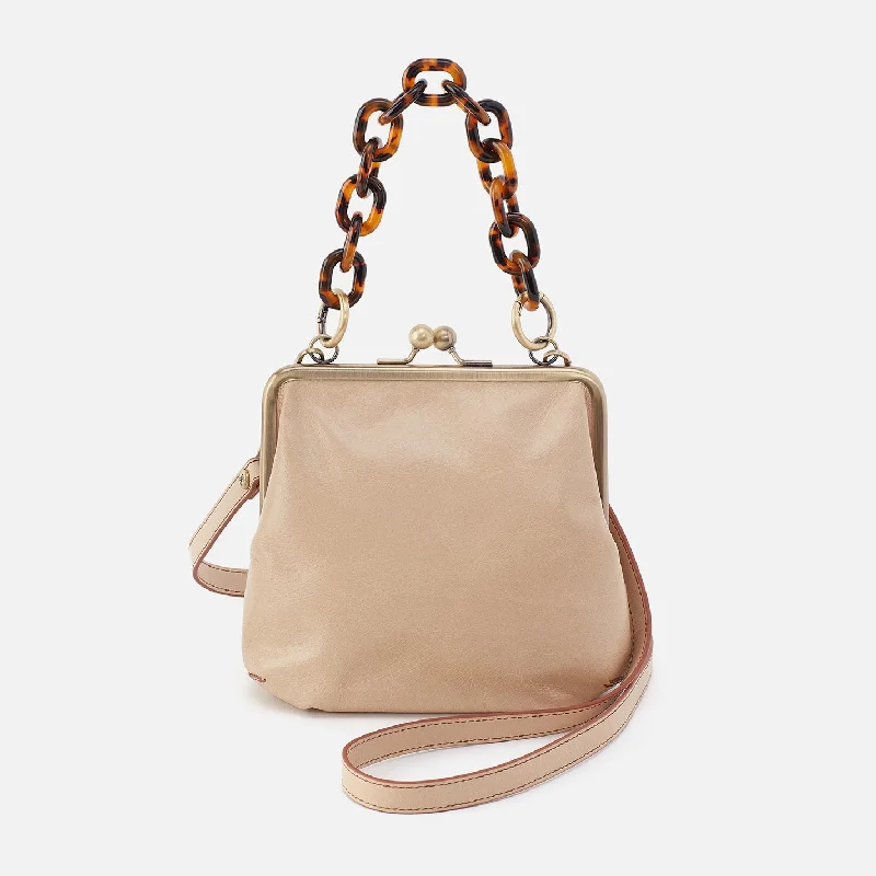 Alba Crossbody In Polished Leather - Quartz Stylish Handbags At Unbeatable Discounts