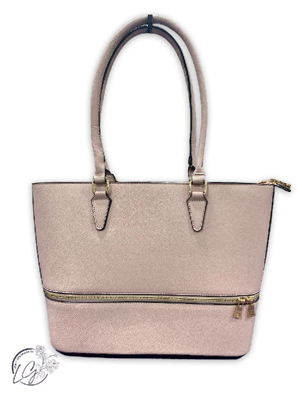All Day Zipper Tote in Blush Trendy And Timeless Handbags Now On Sale
