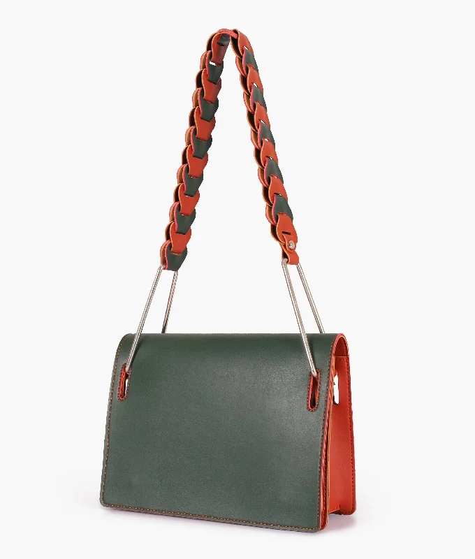 Army green loop strap shoulder bag Trendy Purses At Exclusive Promotional Rates