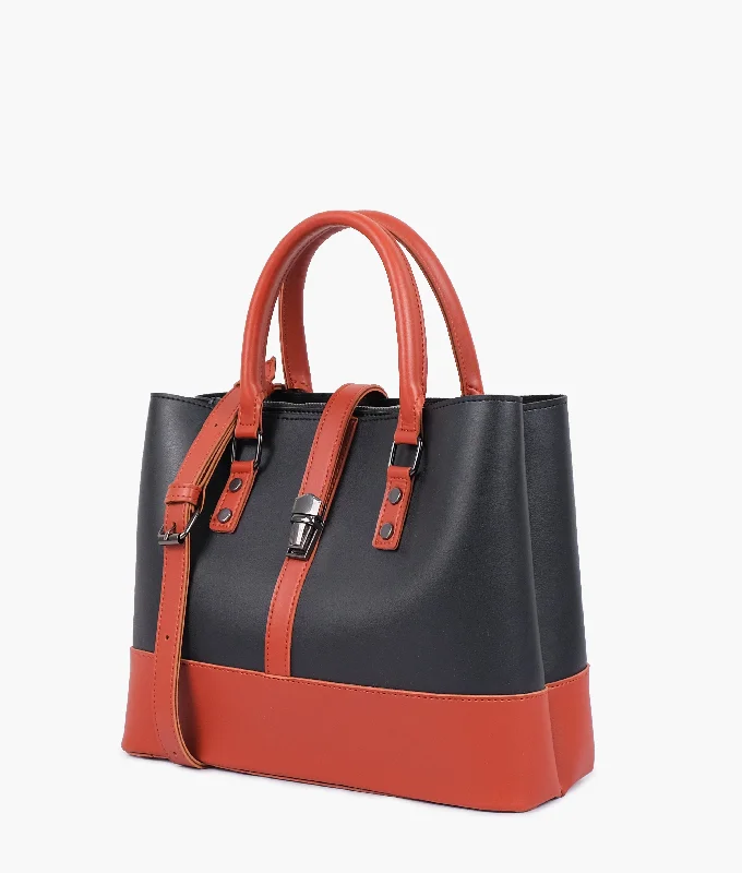 Black and rust multi-compartment shoulder bag Statement Bags With Exclusive Savings Black and rust multi-compartment shoulder bag Statement Bags With Exclusive Savings