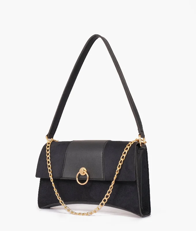 Black suede buckle envelope bag Limited-Stock Handbag Sale For A Stylish Look