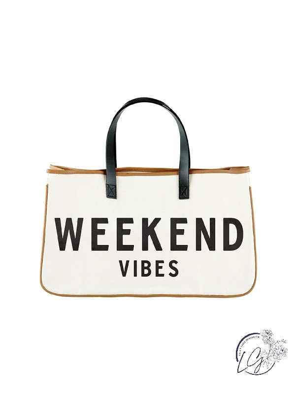 Canvas Tote - Weekend Vibes Don't Miss Out – Shop Fashionable Bags At Special Rates