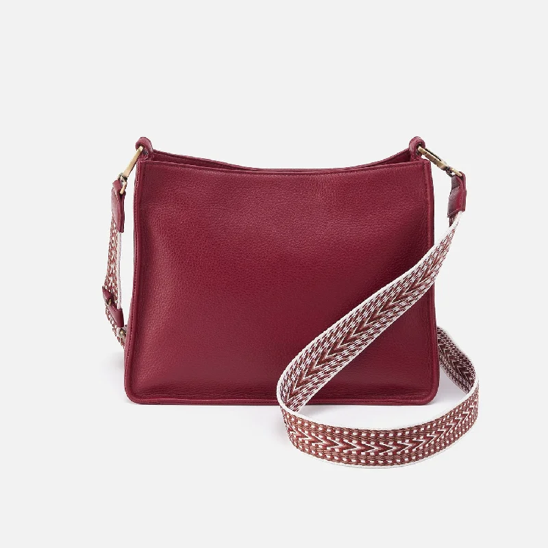 Cass Crossbody In Pebbled Leather - Wine Premium Handbags At Unbeatable Markdowns