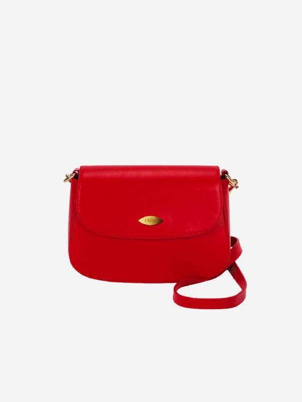 Celim Apple Leather Vegan Crossbody Bag | Lipstick Red Timeless Bags, Flash Sale