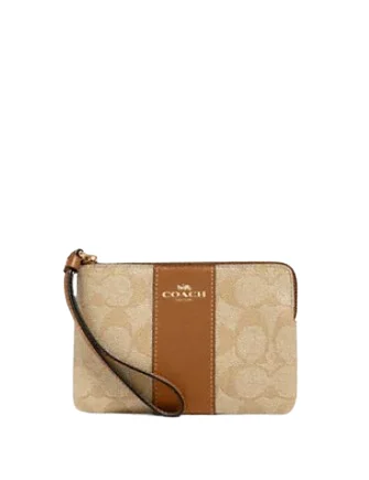 Designer Bags For Luxury Collectors Coach Corner Zip Wristlet In Signature Canvas Affordable Elegance, Grab Yours Designer Bags For Luxury Collectors Coach Corner Zip Wristlet In Signature Canvas Affordable Elegance, Grab Yours