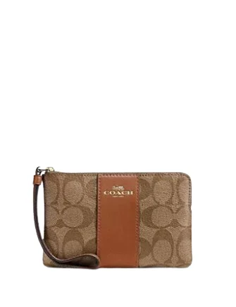 Chic Bags For Office Professionals And Urban Dwellers Coach Corner Zip Wristlet In Signature Canvas Trendy Handbags, Limited-Time Sale Chic Bags For Office Professionals And Urban Dwellers Coach Corner Zip Wristlet In Signature Canvas Trendy Handbags, Limited-Time Sale