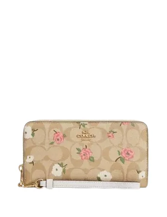 Athleisure Style Sale Coach Long Zip Around Wallet In Signature Canvas With Floral Print Timeless Handbags Now At Special Discounts Athleisure Style Sale Coach Long Zip Around Wallet In Signature Canvas With Floral Print Timeless Handbags Now At Special Discounts