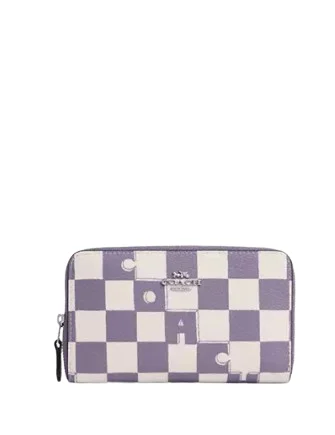 Chic Bags For Office Professionals And Urban Dwellers Coach Medium Id Zip Wallet With Checkerboard Print Luxury Handbags At Budget-Friendly Rates