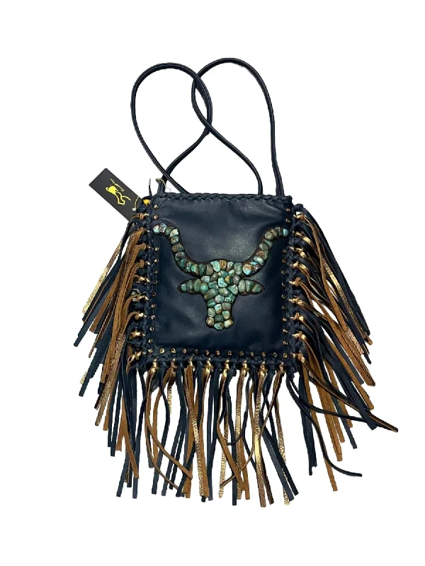 Crossbody Purse In Navy Blue/bronze/turquoise Stylish Bags, Unbeatable Prices