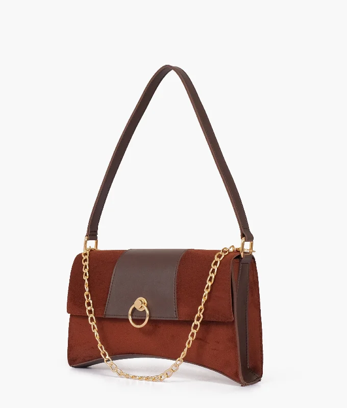 Dark brown suede buckle envelope bag Fashion Bags, Limited Offer