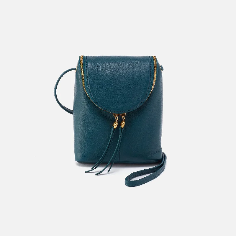 Fern Crossbody In Pebbled Leather - Midnight Teal High-End Bags, Low-End Prices