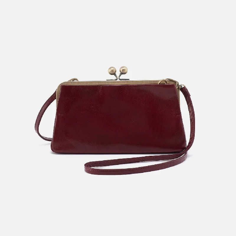Lauren Frame Crossbody In Polished Leather - Winterberry Statement Handbags At Unbeatable Discounts Lauren Frame Crossbody In Polished Leather - Winterberry Statement Handbags At Unbeatable Discounts