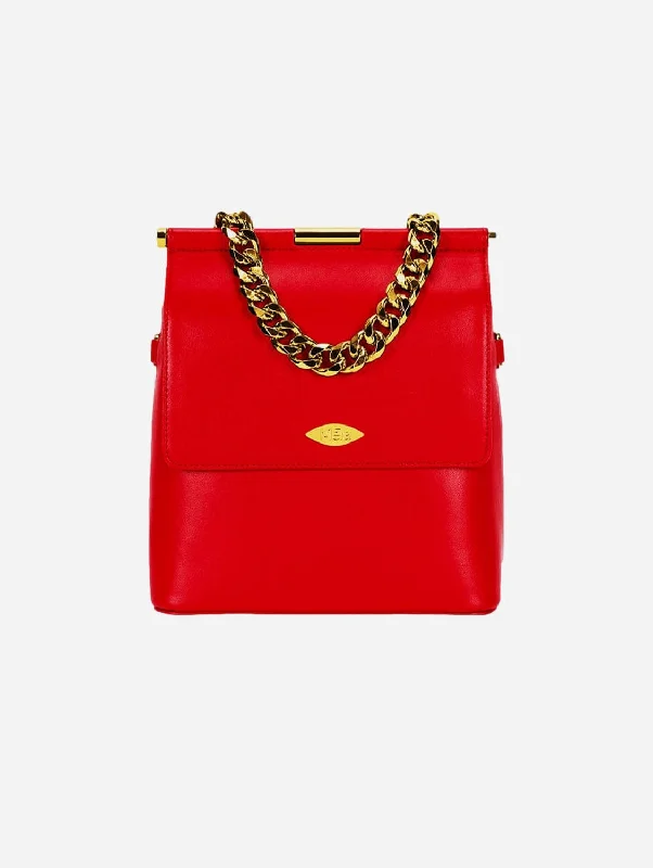 Mona Apple Leather Crossbody Bag |  Lipstick Red Designer Bags, Low Prices