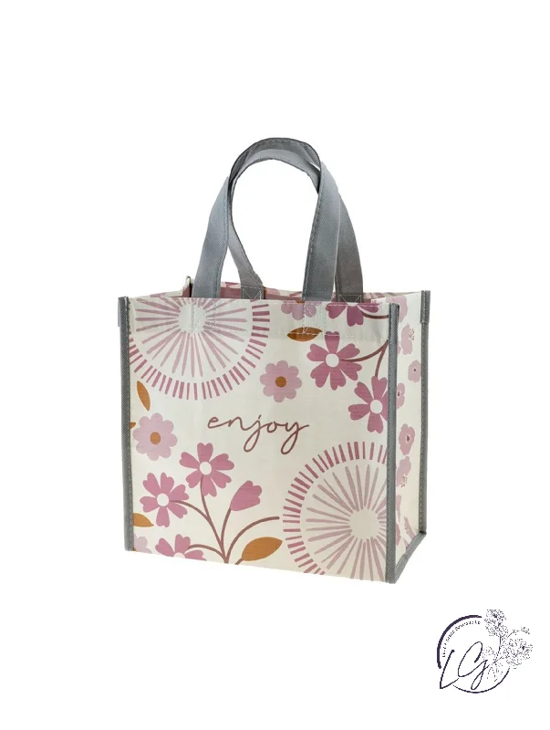 Recycled Medium Gift Bag Lilac Flower Carry Elegance For Less