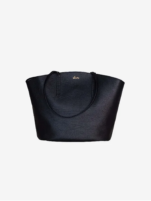 Mimosa Vegan Apple Leather Tote Bag | Black Designer-Inspired Bags At Reduced Prices Mimosa Vegan Apple Leather Tote Bag | Black Designer-Inspired Bags At Reduced Prices