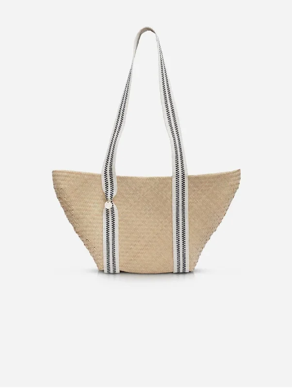 Siap Bamboo Vegan Medium Tapered Tote | Black & Cream Iconic Handbags At Budget-Friendly Prices Siap Bamboo Vegan Medium Tapered Tote | Black & Cream Iconic Handbags At Budget-Friendly Prices