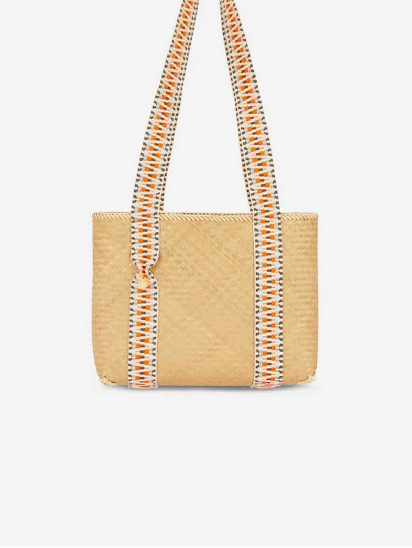 Mentawai Handwoven Bamboo Vegan Small Tote Bag | Natural & Orange Best-Selling Bags Now At Exclusive Promotional Prices Mentawai Handwoven Bamboo Vegan Small Tote Bag | Natural & Orange Best-Selling Bags Now At Exclusive Promotional Prices
