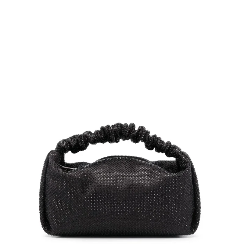Scrunchie Mini Bag In Satin With Clear Beads Stylish Bags, Unbeatable Prices