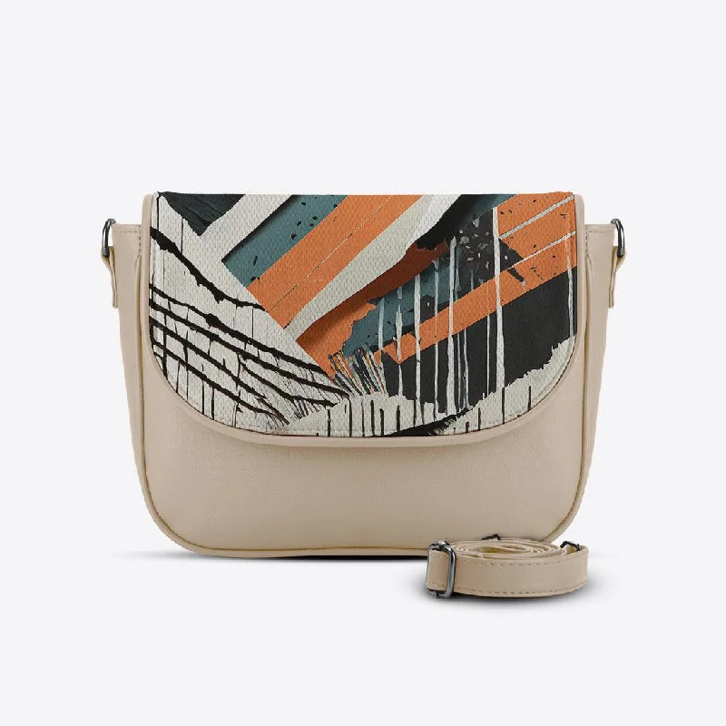 Beige Messenger Crossbody Disrupted Statement Bags With Exclusive Savings