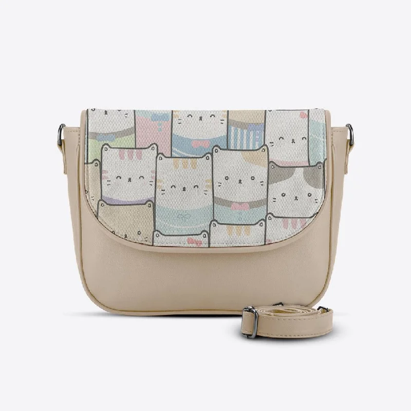 Beige Messenger Crossbody Kitty Chic Handbags At Special Promotional Prices