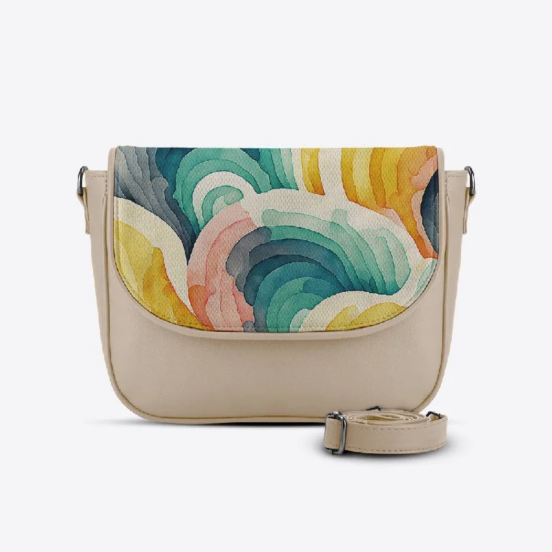 Beige Messenger Crossbody Scribbles Statement Bags, Shop Today
