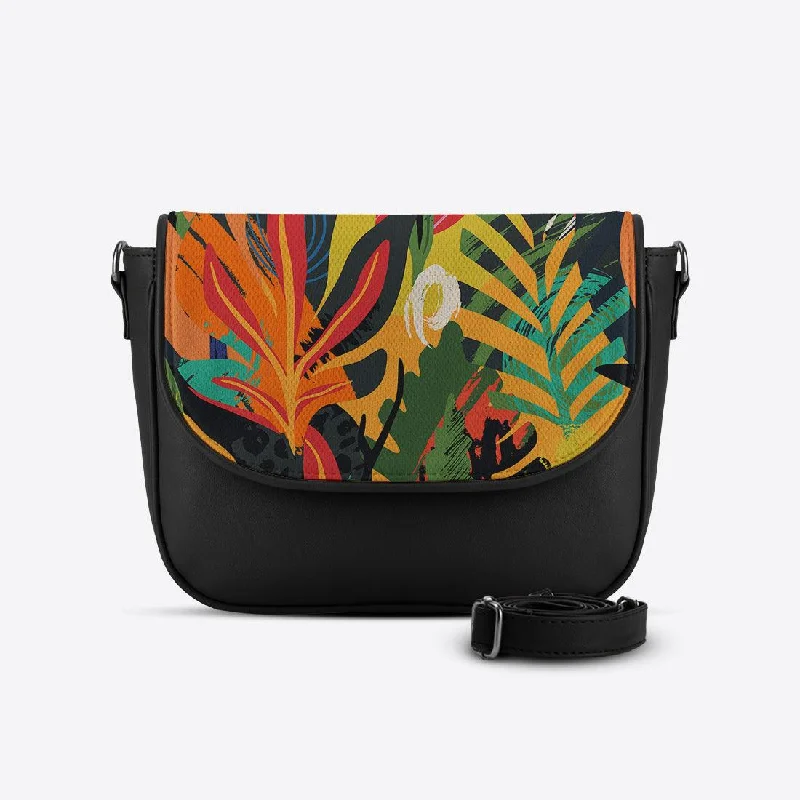 Black Messenger Crossbody leafs Premium Bags, Special Prices