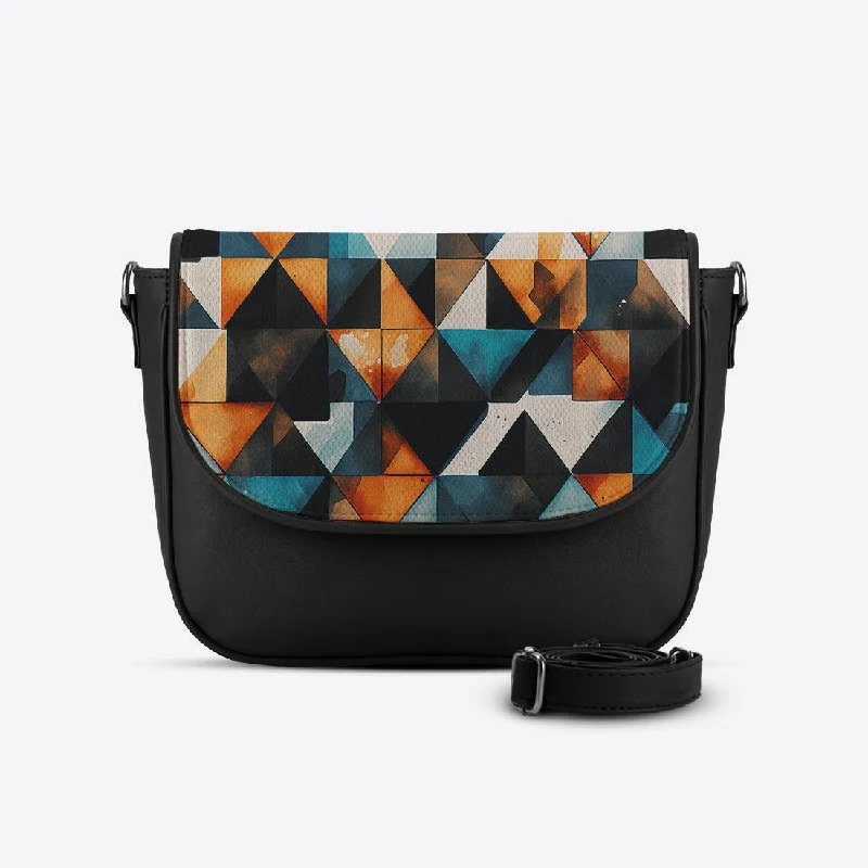 Black Messenger Crossbody Polygons Premium Bags At Special Prices