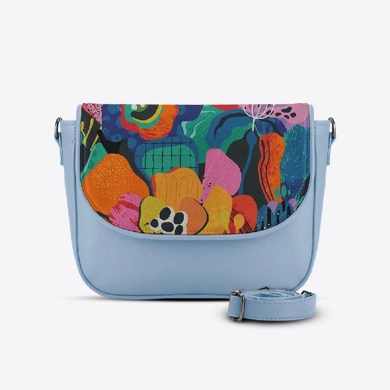 Blue Messenger Crossbody Abstract Art Fashion-Forward Bags At Exclusive Promotional Prices