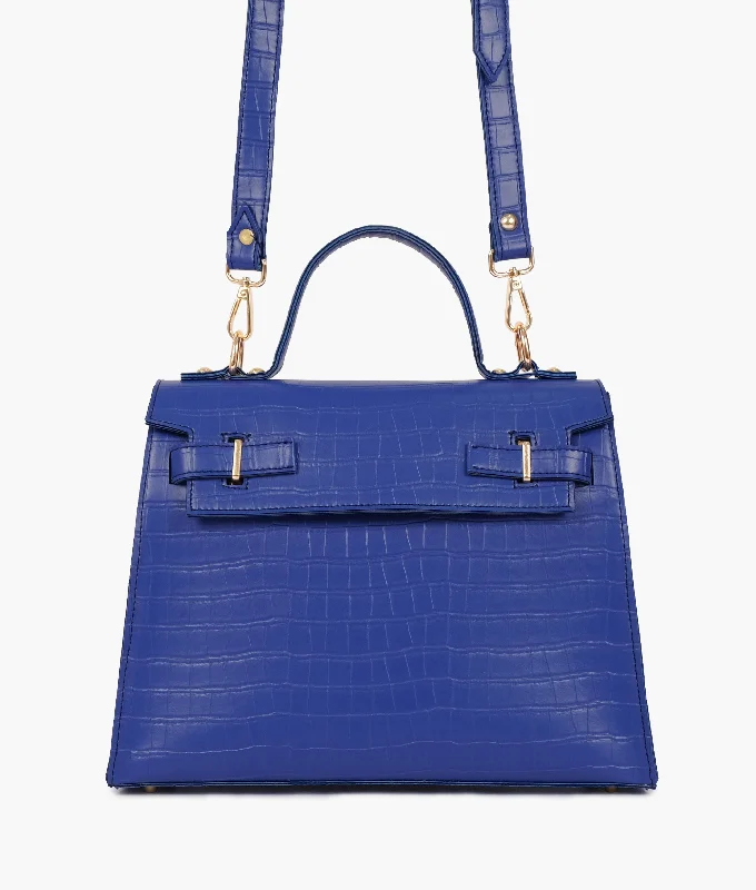 Blue top-handle crocodile mini bag Chic Handbags At Special Promotional Prices
