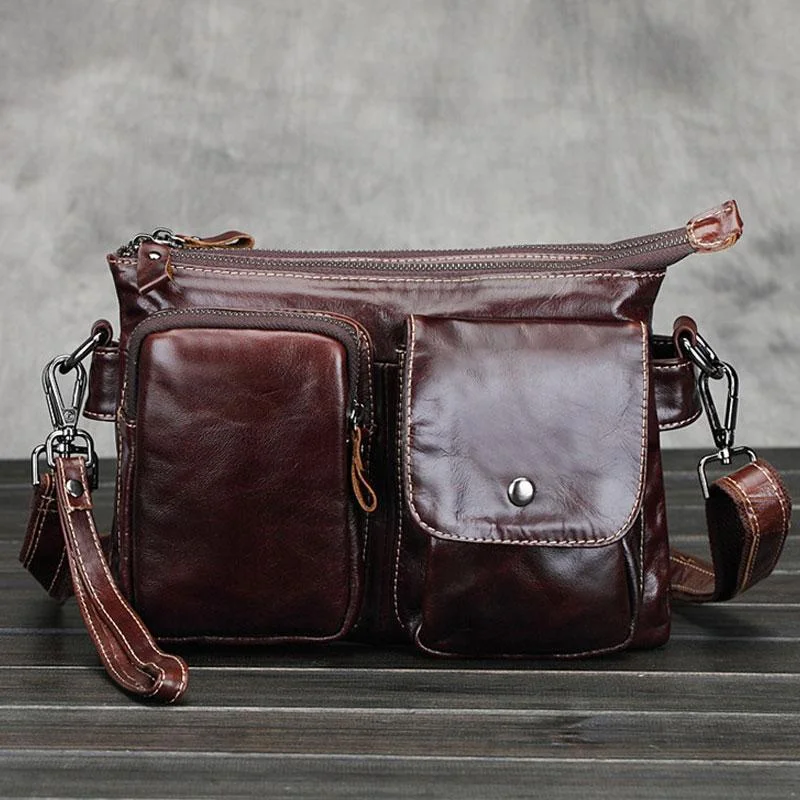 Cool Small Coffee Leather Mens Messenger Bag Shoulder Bag for Men Limited-Time Handbag Sale Cool Small Coffee Leather Mens Messenger Bag Shoulder Bag for Men Limited-Time Handbag Sale