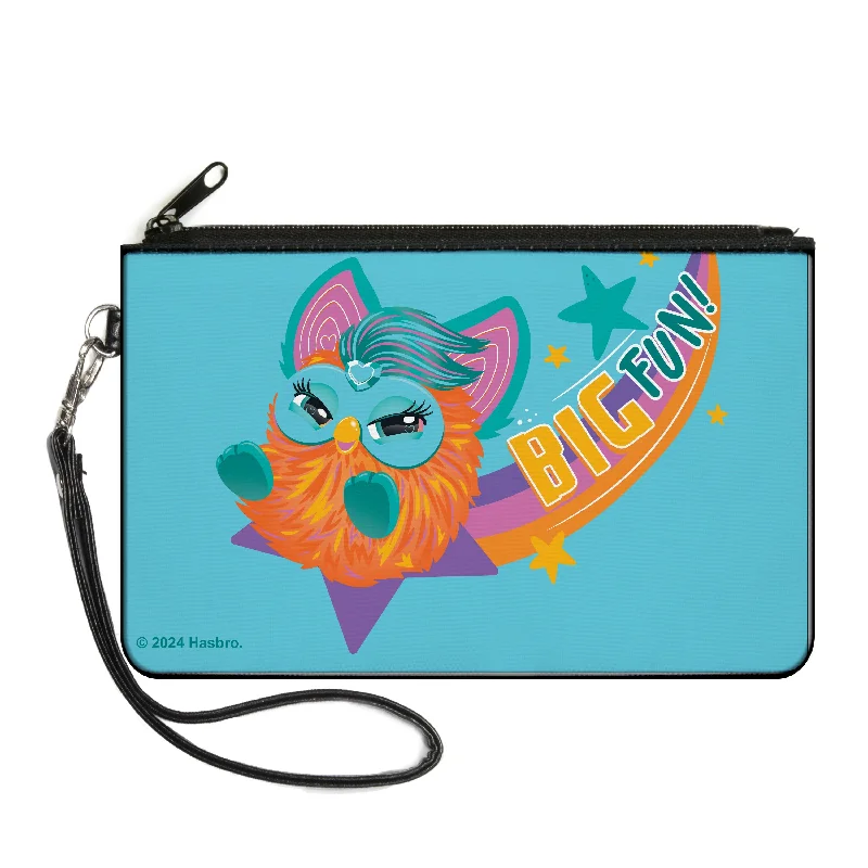 Canvas Zipper Wallet - LARGE - Furby Purple Dancing Furby Pose and Furbish Phrases Pink Trendy Purses With Limited-Time Offers Canvas Zipper Wallet - LARGE - Furby Purple Dancing Furby Pose and Furbish Phrases Pink Trendy Purses With Limited-Time Offers
